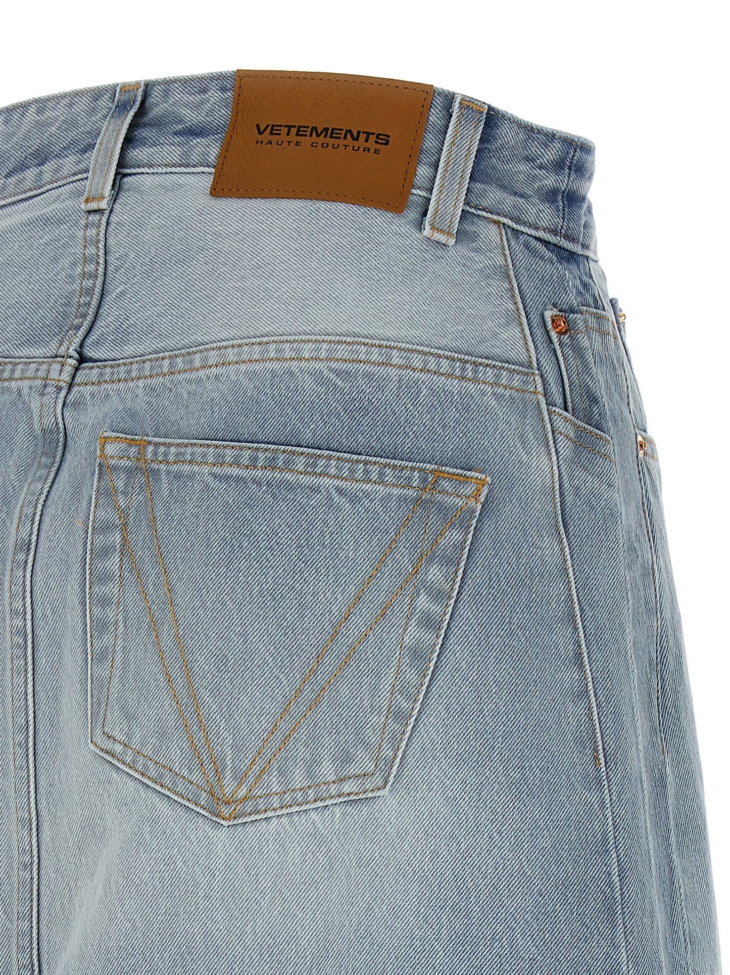Vetements Women 'Destroyed Denim Maxi Skirt' Skirt