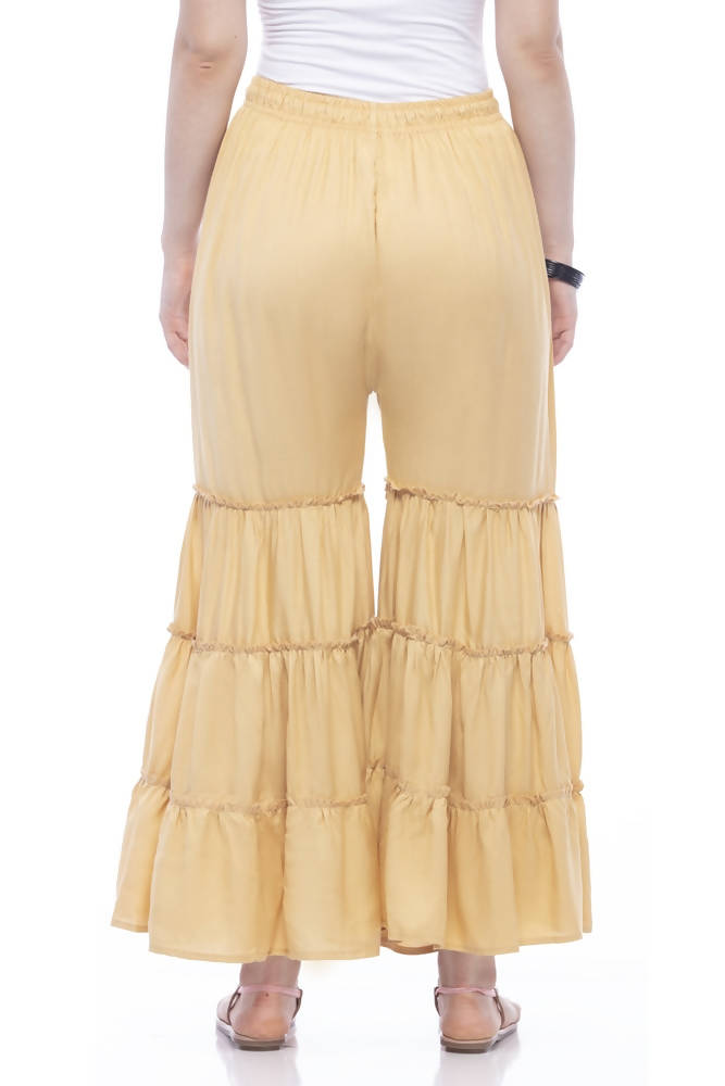 Mominos Fashion Reyon Cotton Golden Palazzo