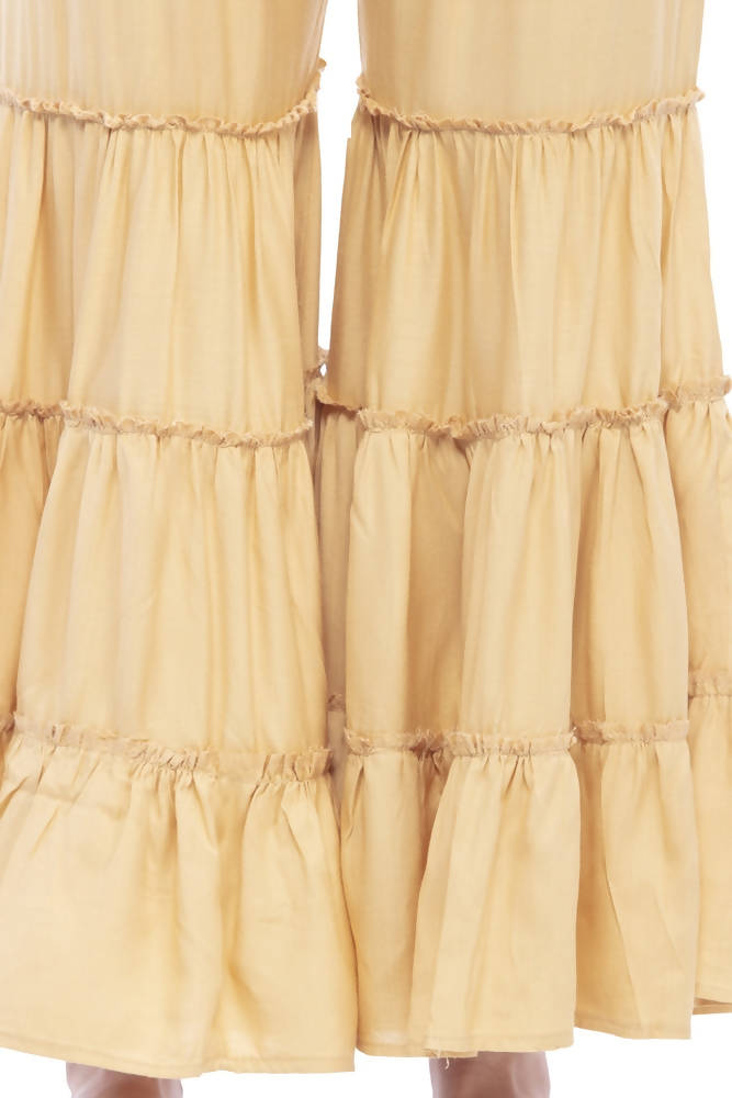 Mominos Fashion Reyon Cotton Golden Palazzo