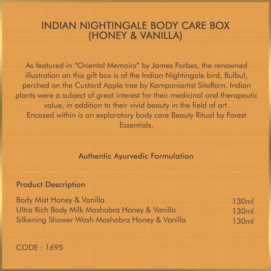 Forest Essentials Indian Nightingale Body Care (Honey Vanilla) Box