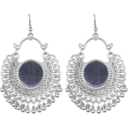 MS Fashion India Oxidized Silver Earrings German Silver Traditional Drops And Danglers