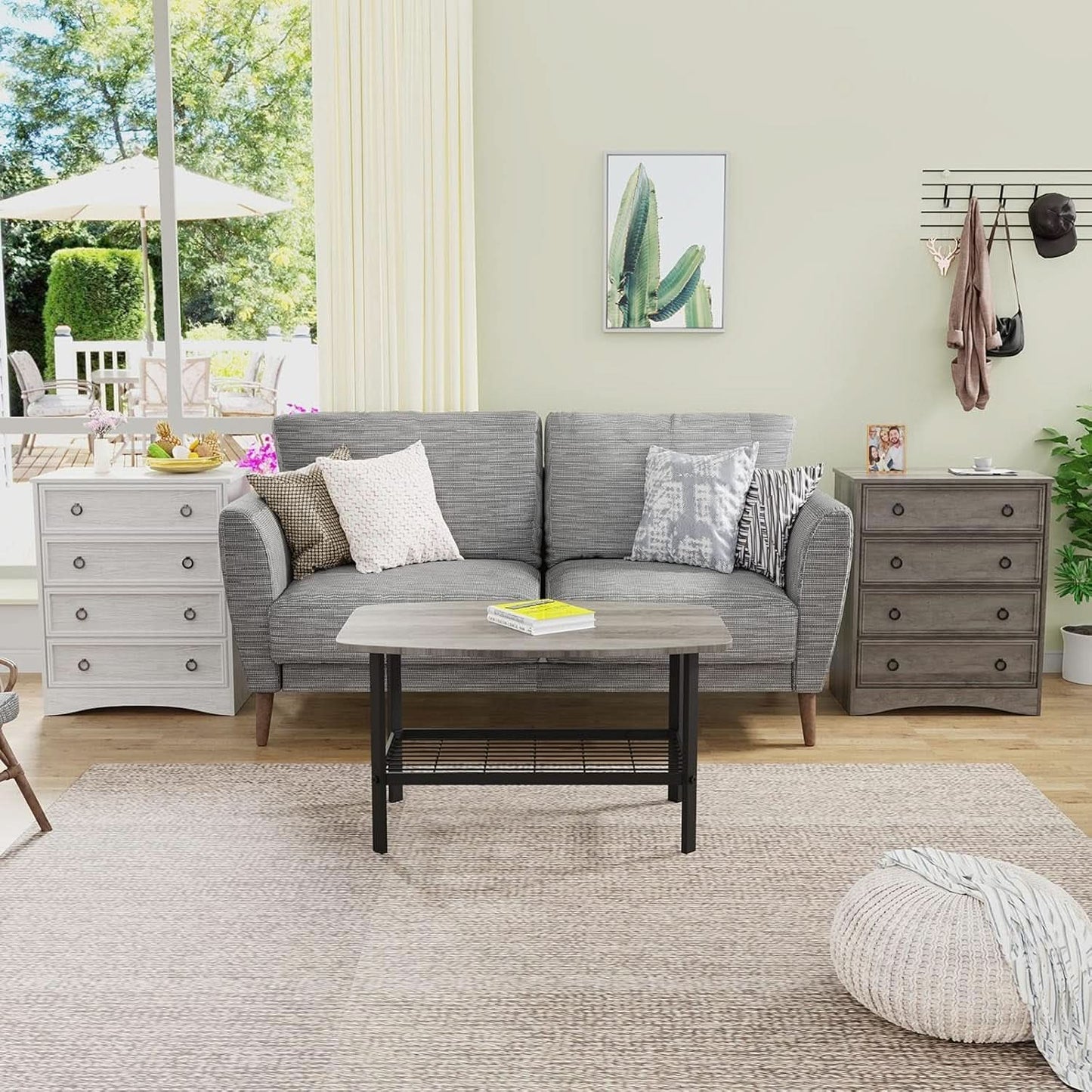 Gray 4 Drawer Dresser With ModernArchitectural Storage