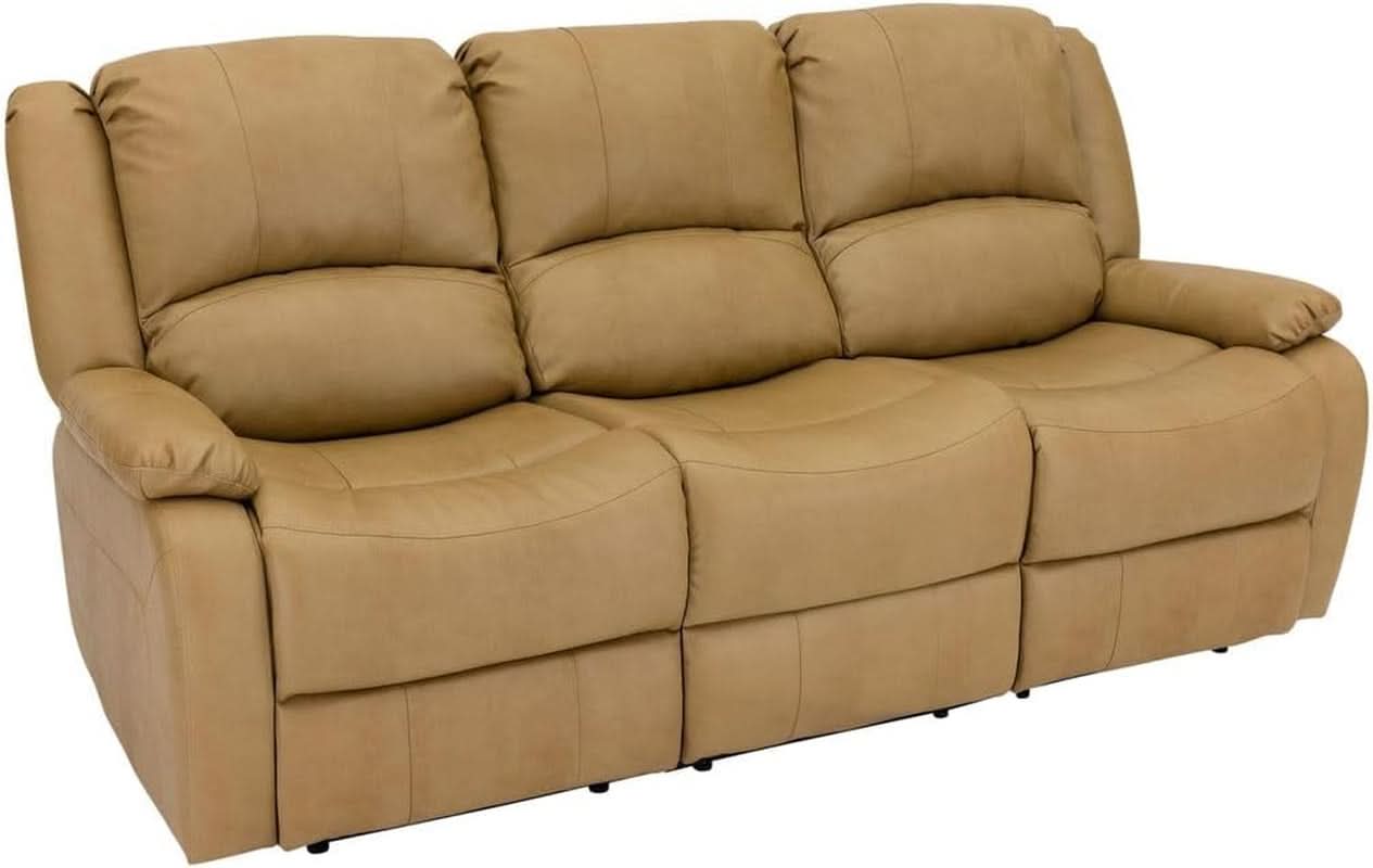 80 Inch RV Triple Recliner Sofa With Wall Hugger Console