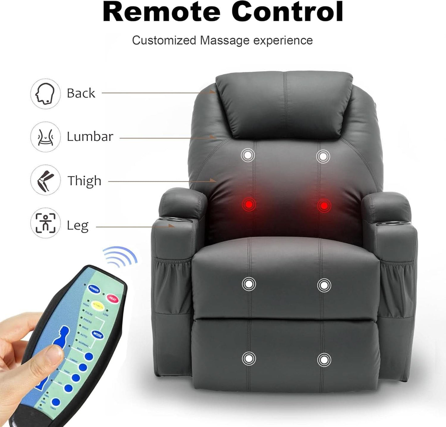 360 Degree Swivel Recliner Chair With Massage And Heat