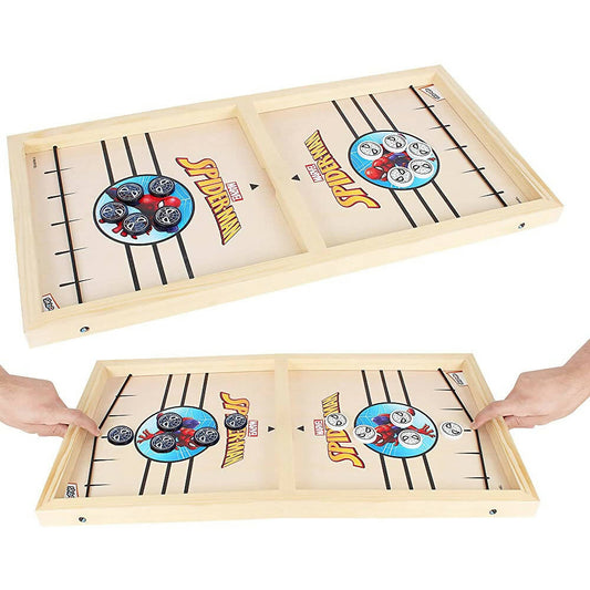 Skoodle Marvel Spider-Man Sling Puck Game, Super Fast Portable Table Board Game for Kids and Adults