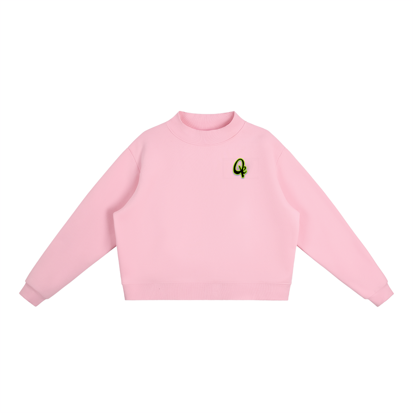 QE Essential Fleece Mock-Neck Crew Sweatshirt
