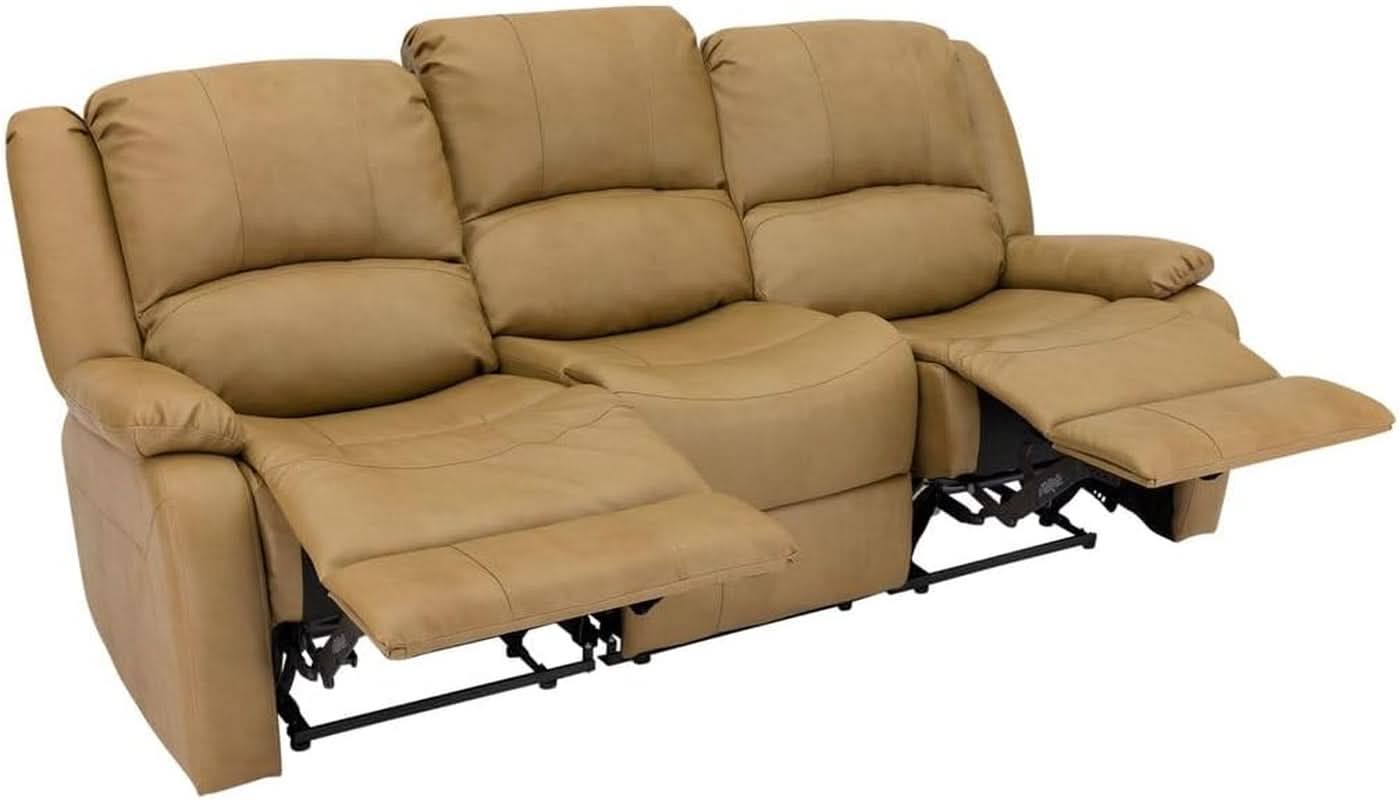 80 Inch RV Triple Recliner Sofa With Wall Hugger Console