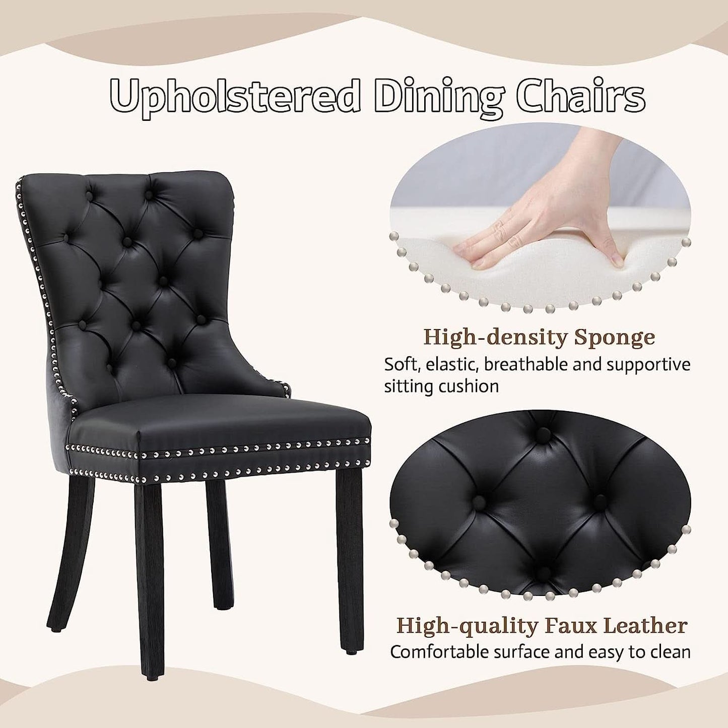 Tufted Velvet Dining Chairs Set of 4 With Acrylic Legs