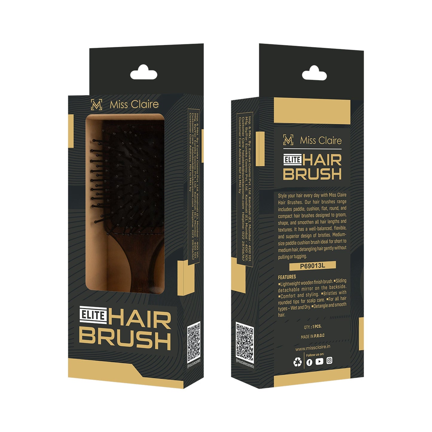 Miss Claire P69013L Paddle Hair Brush