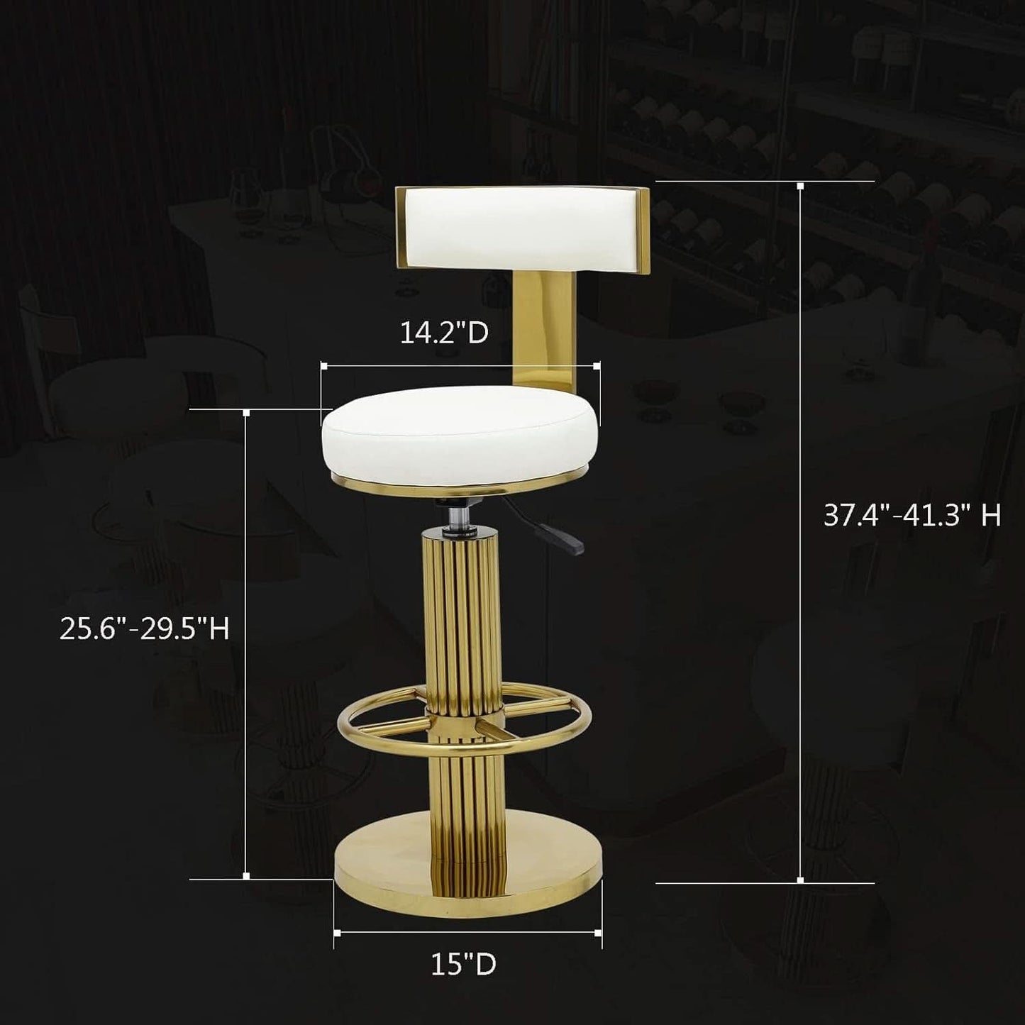 White Counter Height Bar Stools With Adjustable Height