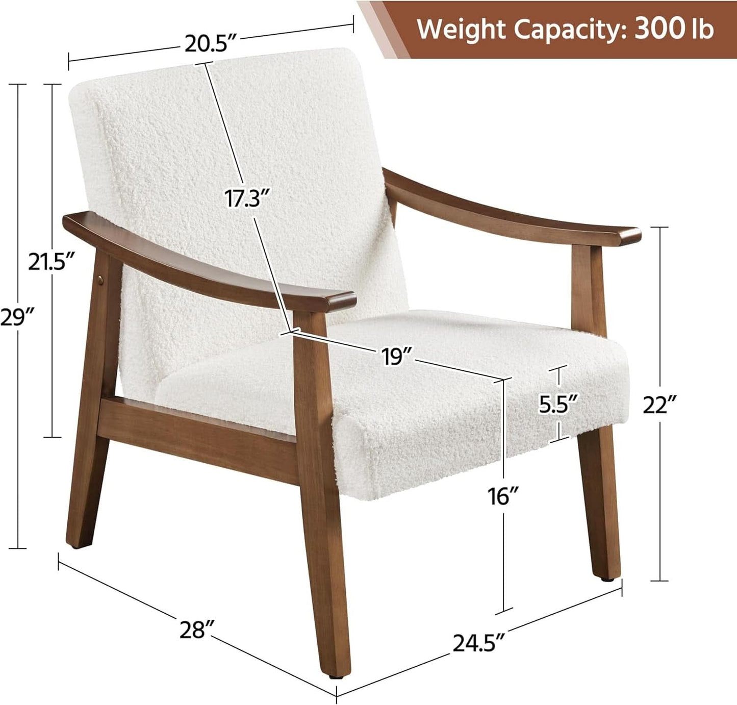 Ivory Professionally Upholstered Fabric Armchair High Back