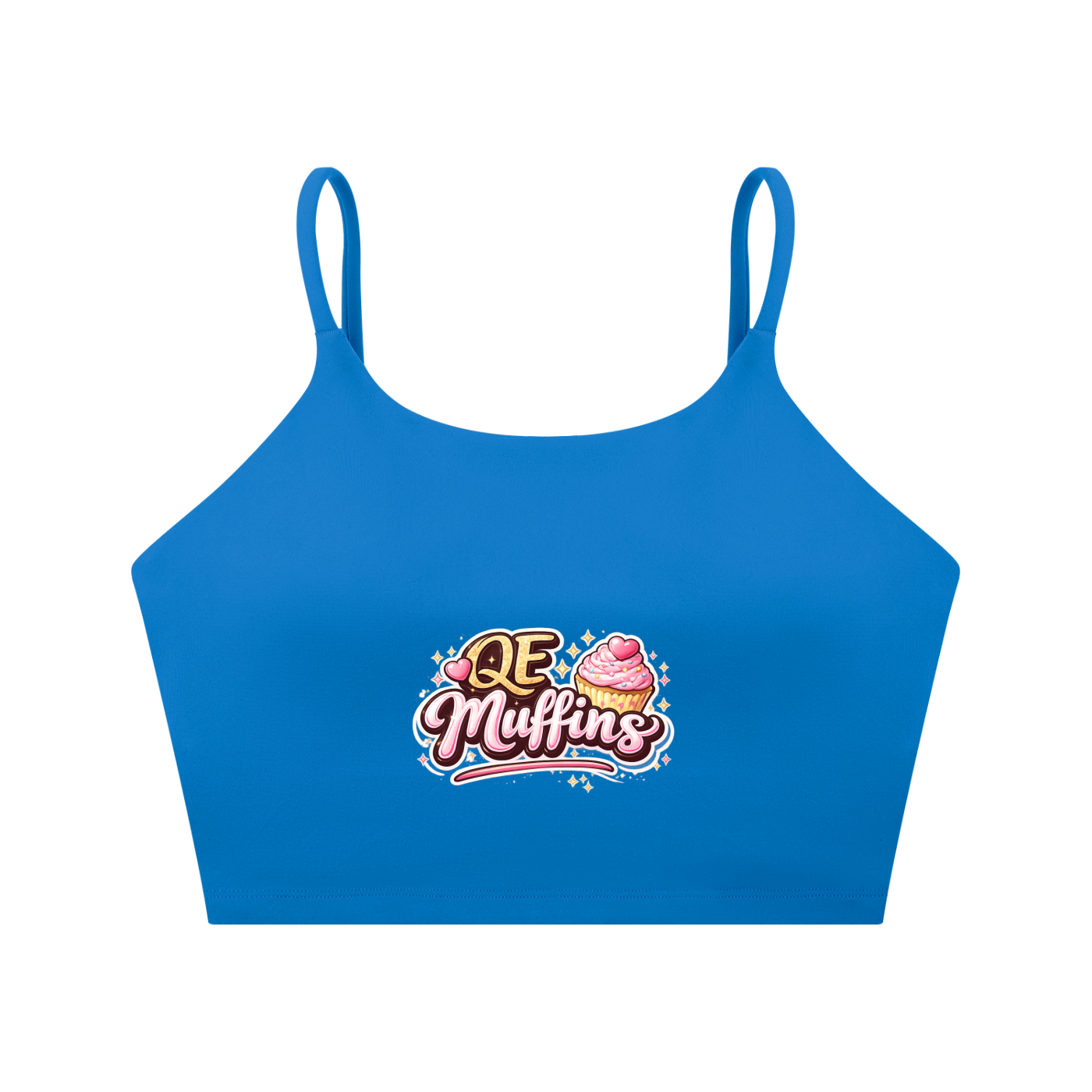 QE Muffins Spaghetti Strap Yoga Sports Bra
