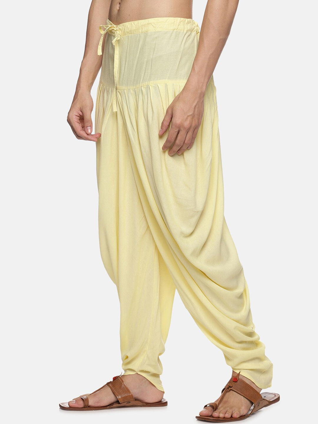 Sethukrishna Men Yellow Solid Dhoti Pant