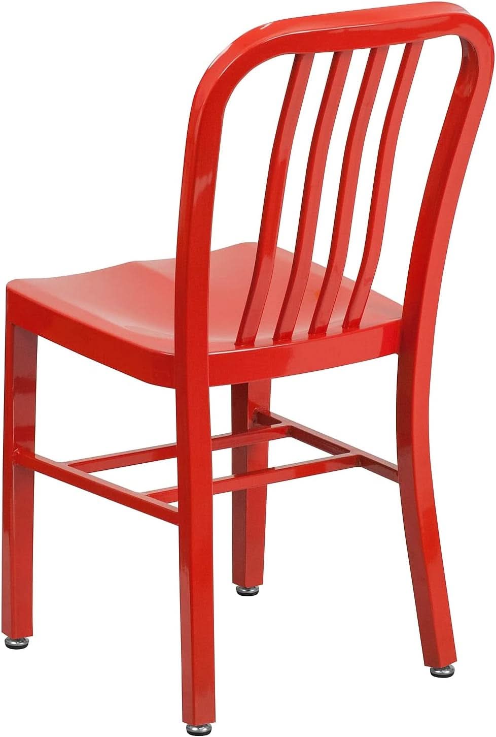 Commercial Grade Red Metal Indoor Outdoor Chair For Dining