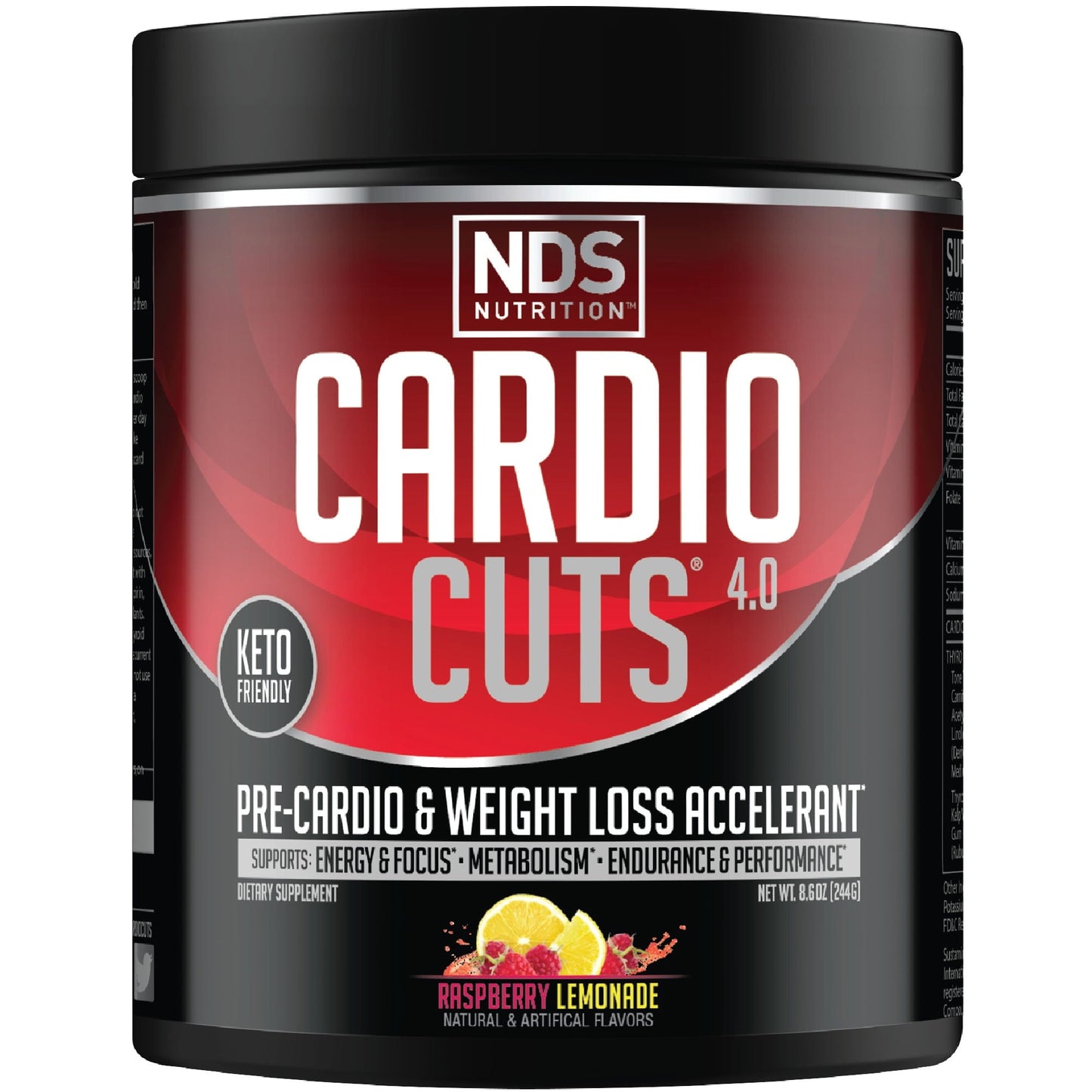 NDS Nutrition Cardio Cuts 4.0 Pre-Cardio & Weight Loss Formula, Raspberry Lemonade, 20 Servings