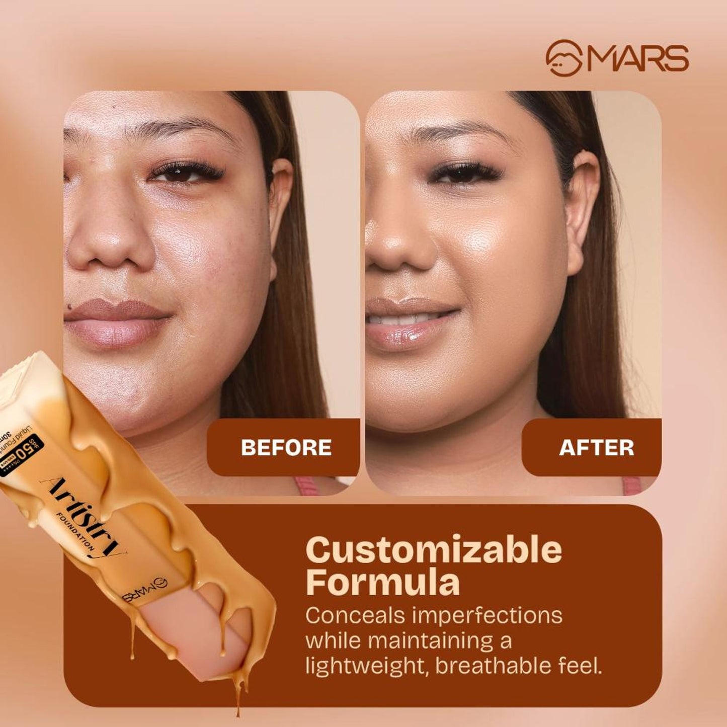 MARS Cosmetics Artistry Liquid Foundation - 10-Toasted Almond