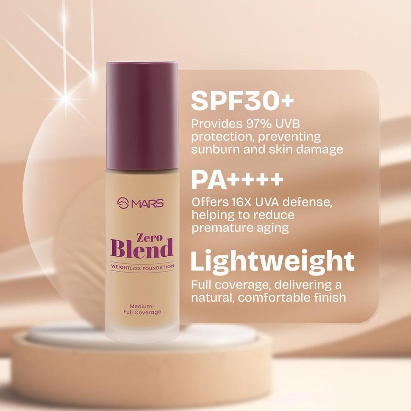 MARS Cosmetics SPF30 PA+++ Zero Blend Weightless Foundation - 05 Biscotti Bliss