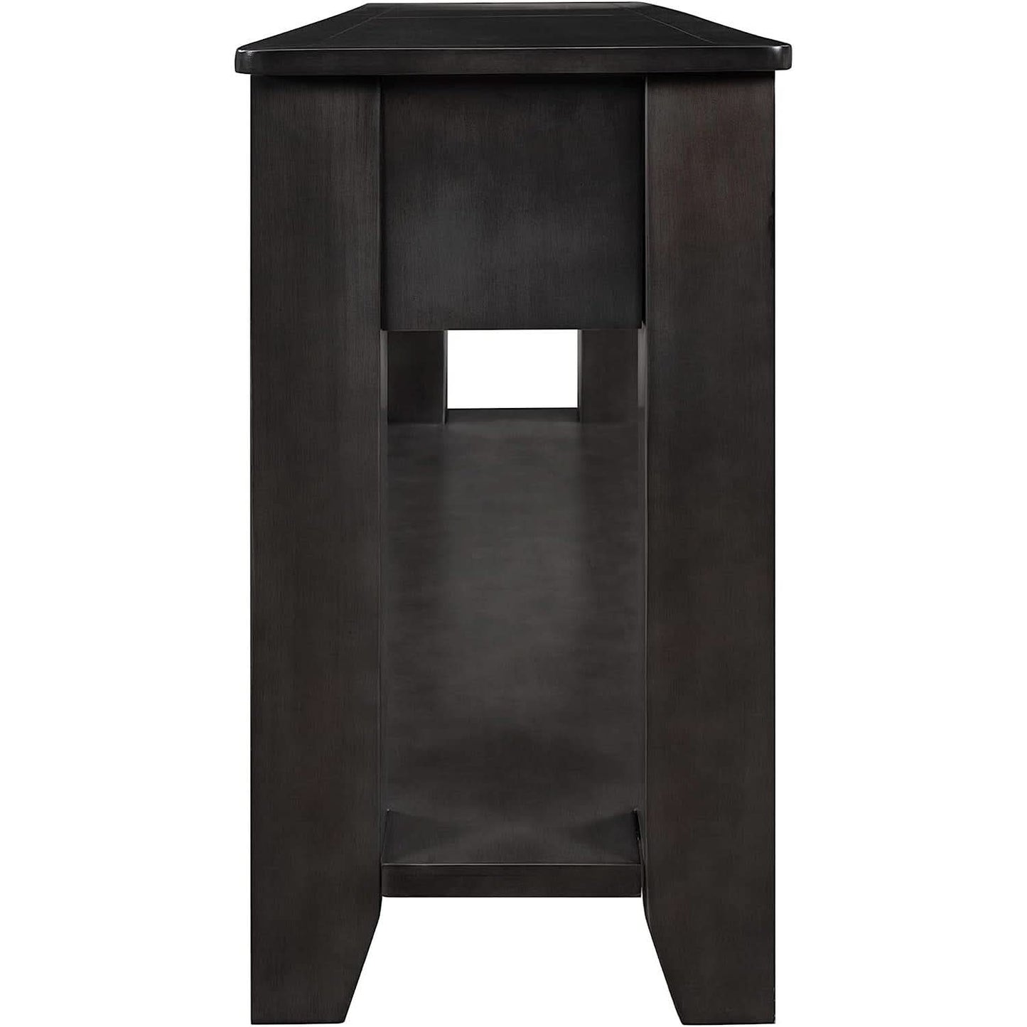 Black Console Table 55In Wide With 3 Drawers And Shelf