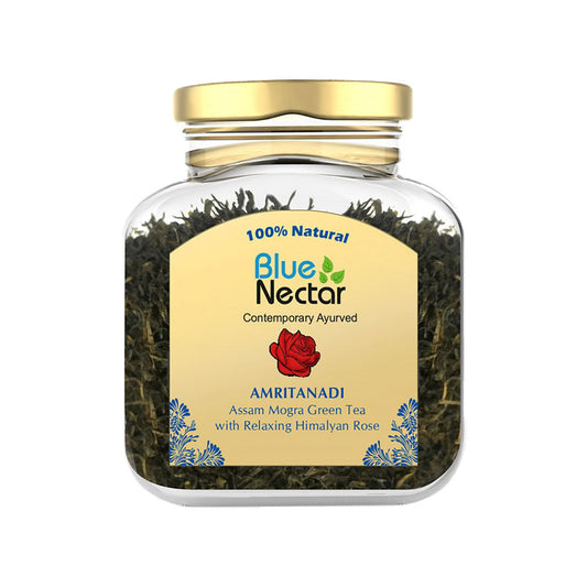 Blue Nectar Amritanadi Assam Mogra Green Tea with Himalyan Rose