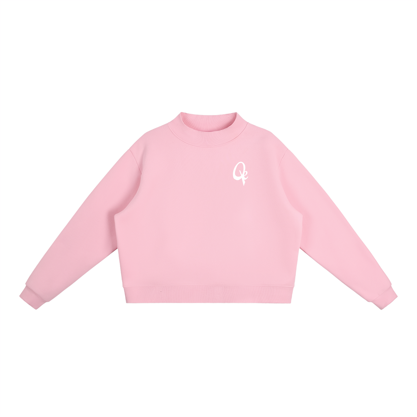 QE Essential Fleece Mock-Neck Crew Sweatshirt