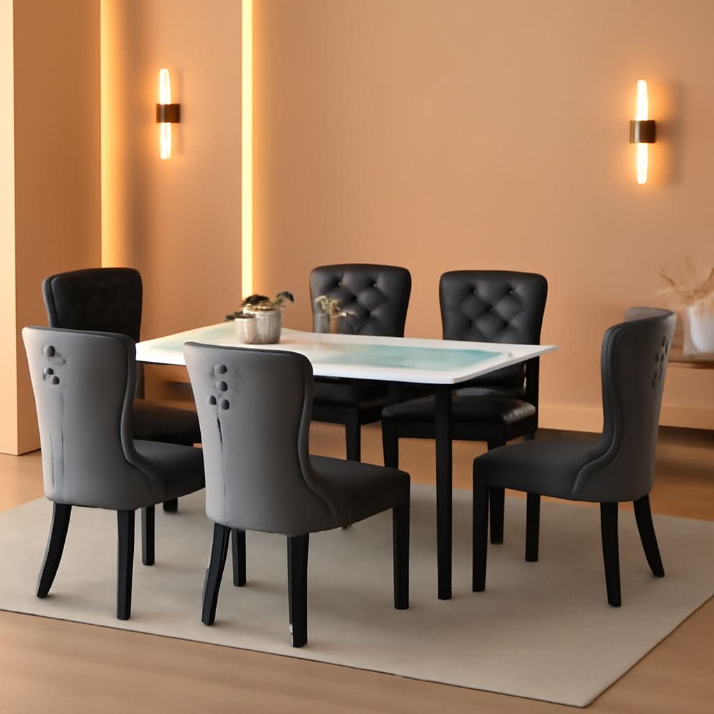 Set Of 4 Dining Chairs Upholstered Tufted For Dining Room