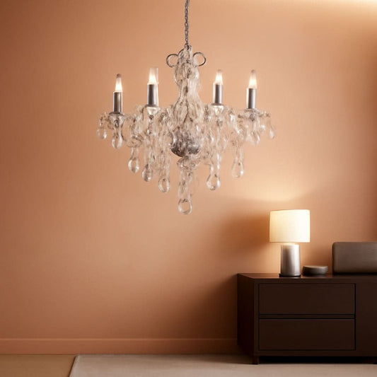 Champagne Crystal Chandelier 5 Light Modern Bedroom