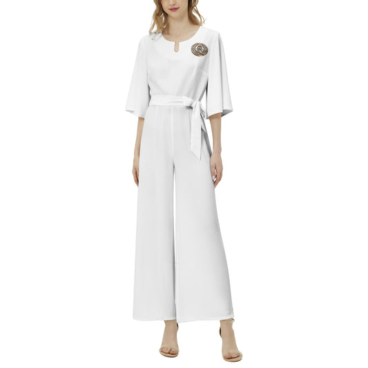 QE Sovereign Dolman Sleeve Belted Wide Leg Jumpsuit