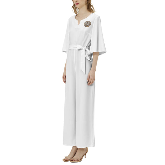 QE Sovereign Dolman Sleeve Belted Wide Leg Jumpsuit