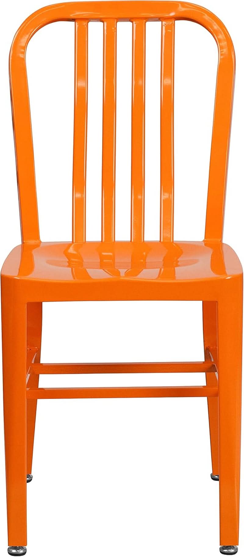 Orange Metal Indoor Outdoor Chair 2 Pack Commercial Grade