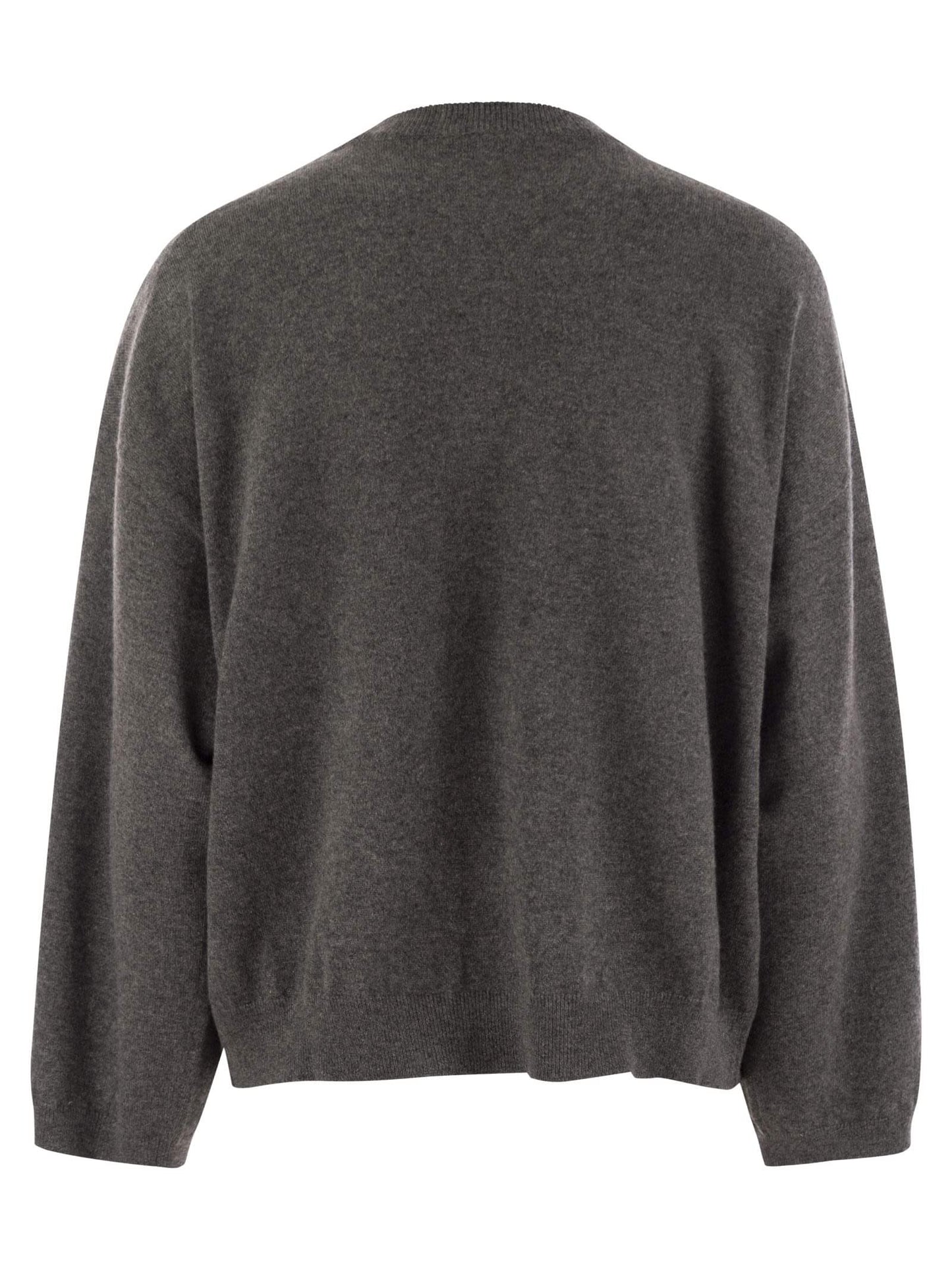 Brunello Cucinelli Women Cashmere Sweater With Breast Pocket And Necklace