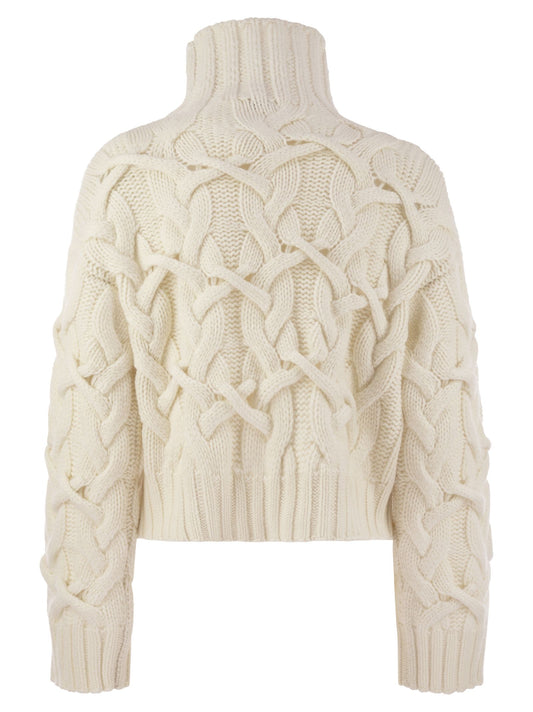 Brunello Cucinelli Women Braided High-Necked Cashmere Sweater
