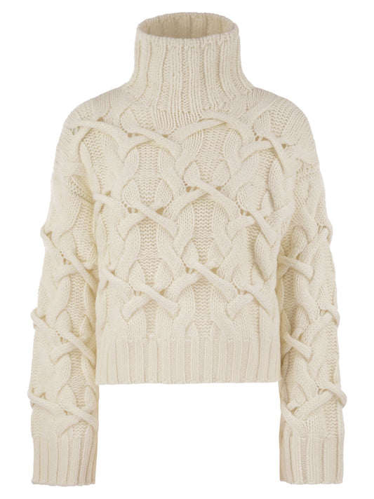 Brunello Cucinelli Women Braided High-Necked Cashmere Sweater