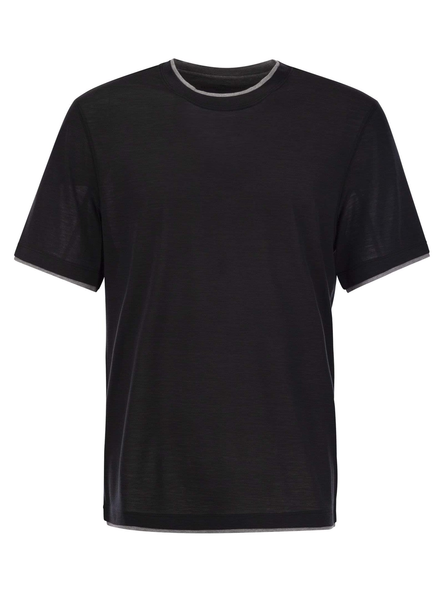 Brunello Cucinelli Men Silk And Cotton T-Shirt