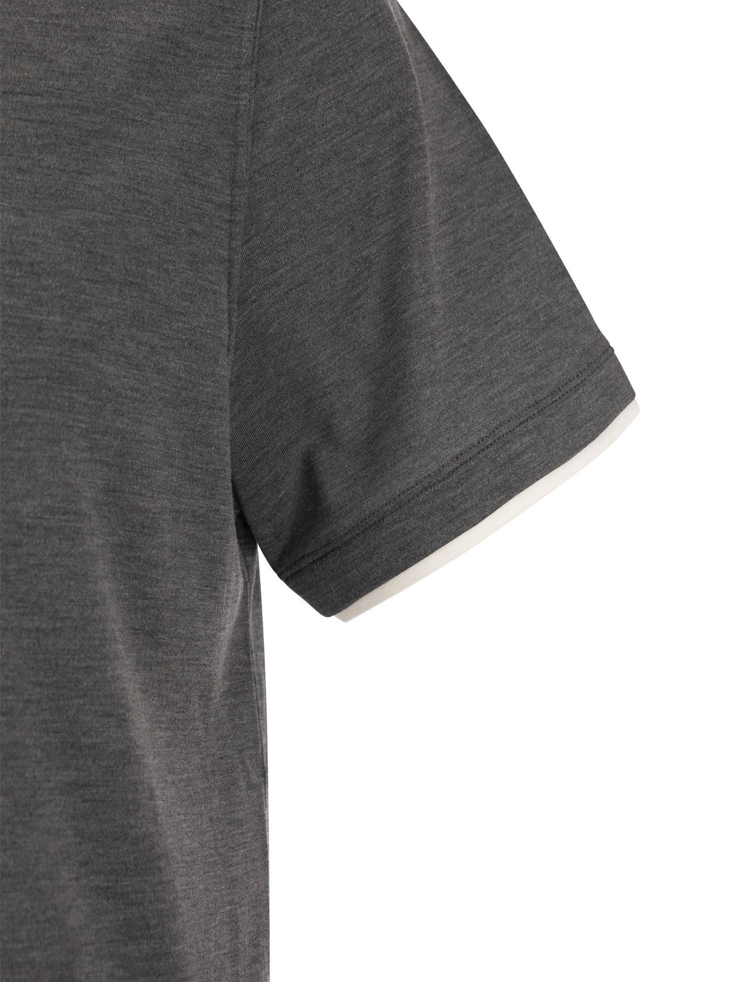 Brunello Cucinelli Men Silk And Cotton T-Shirt
