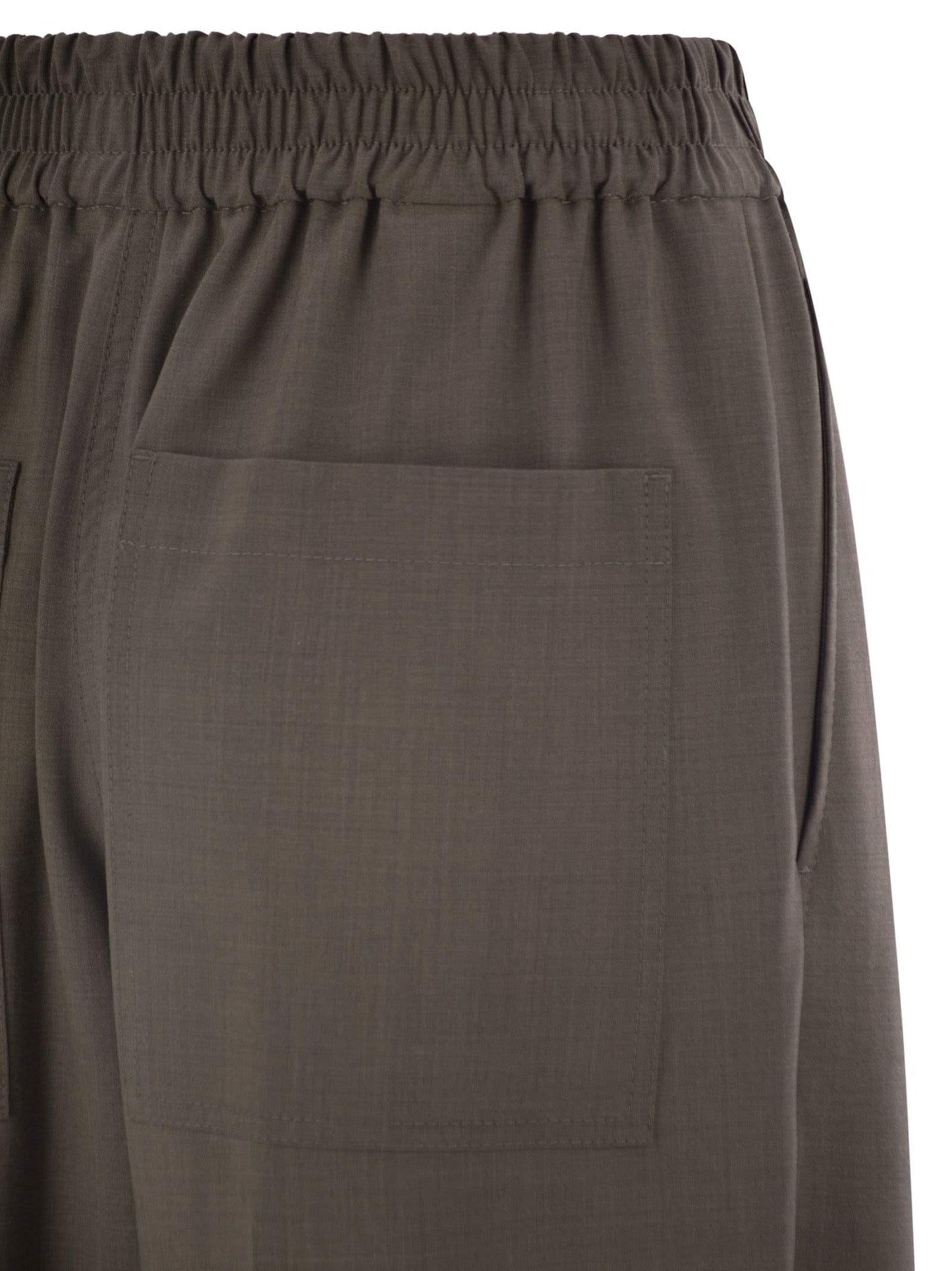 Brunello Cucinelli Women Tropical Luxury Wool Loose Trousers