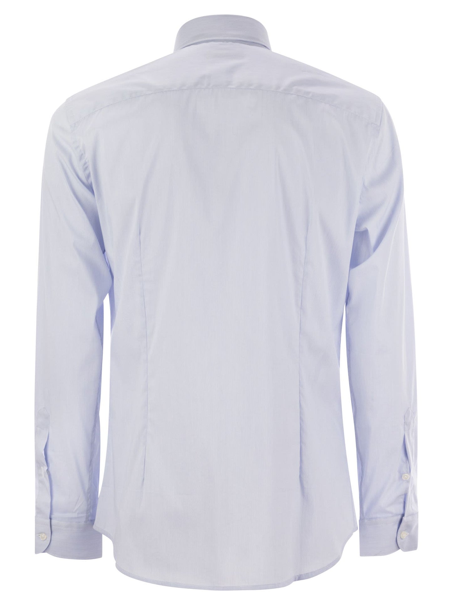 Fay Men Stretch Poplin Shirt With French Collar
