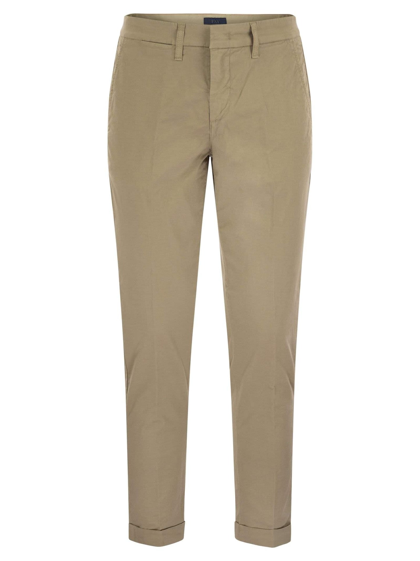 Fay Men Stretch Gabardine Slim Trousers