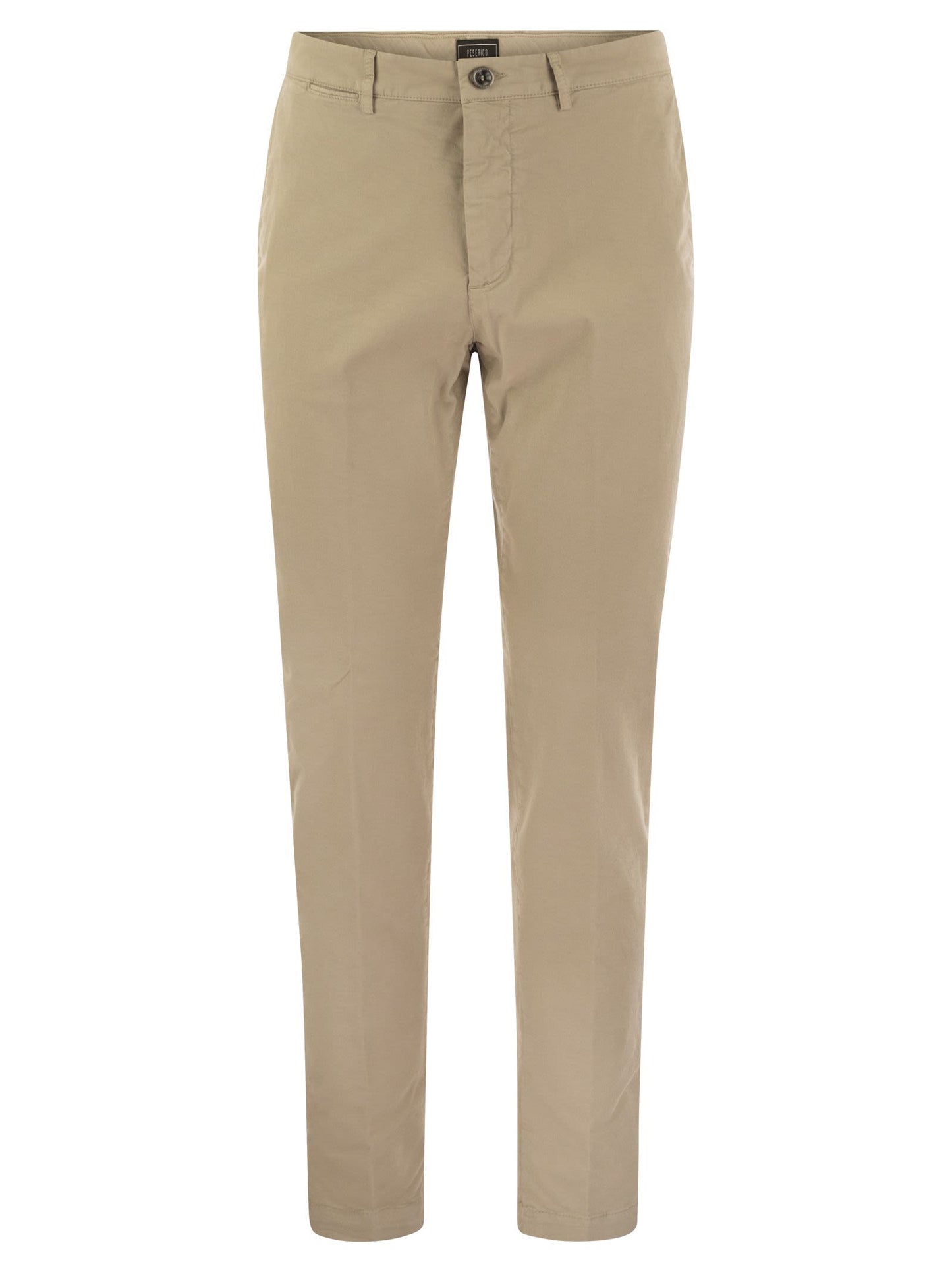 Peserico Men Stretch Cotton Gabardine Chino Trousers