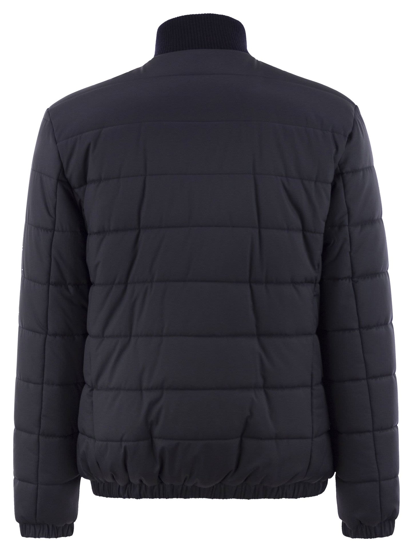 Kiton Men Technical Fabric Bomber Jacket