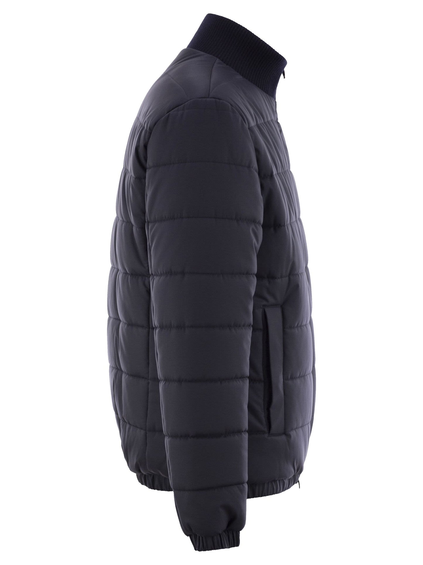 Kiton Men Technical Fabric Bomber Jacket