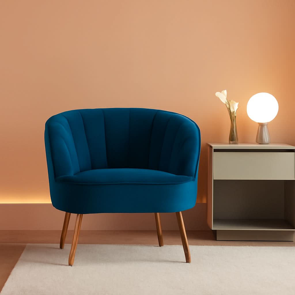 Teal Velvet Accent Chair With Golden Legs Ultra Plush