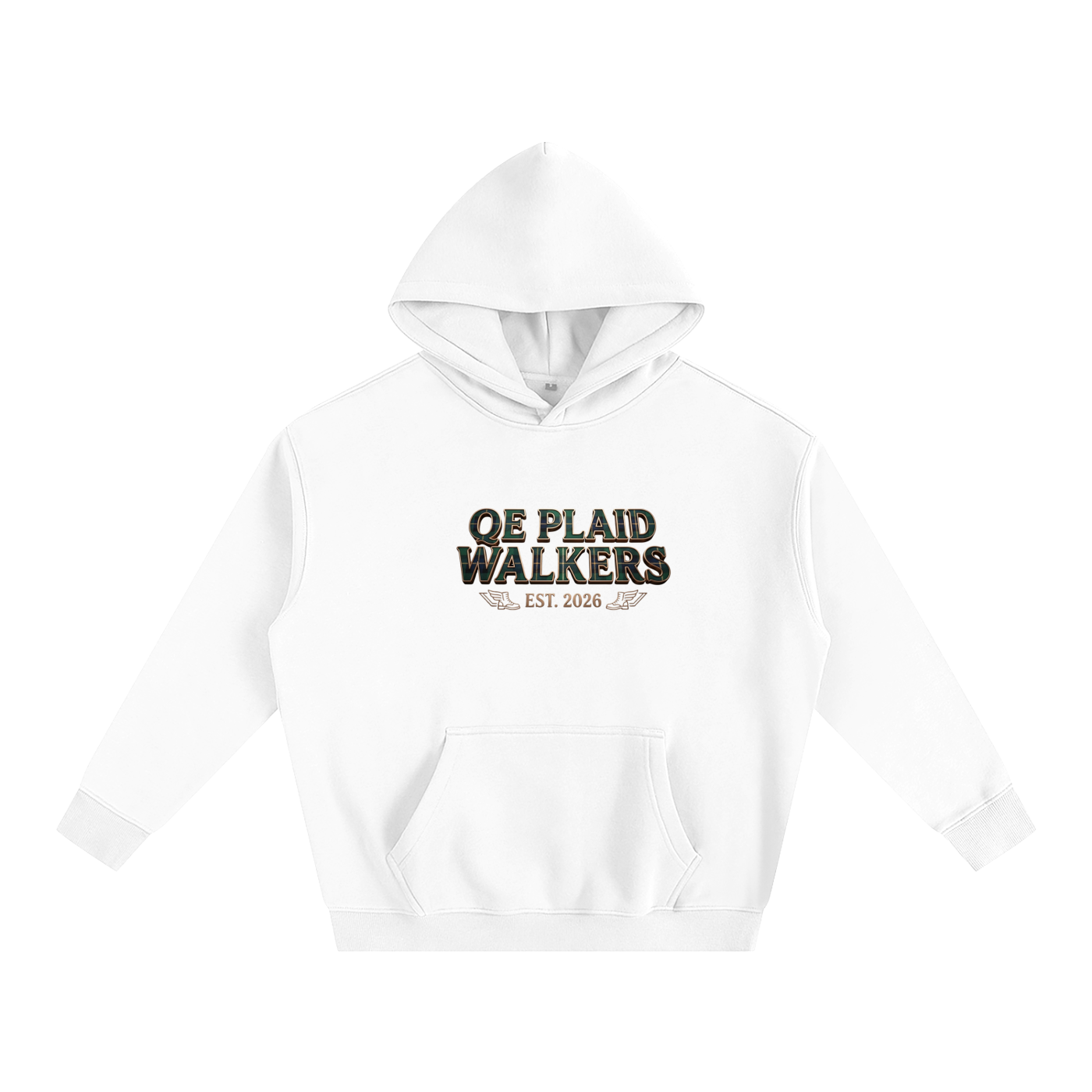 QE Plaid Walkers Oversize Fleeced Hoodie