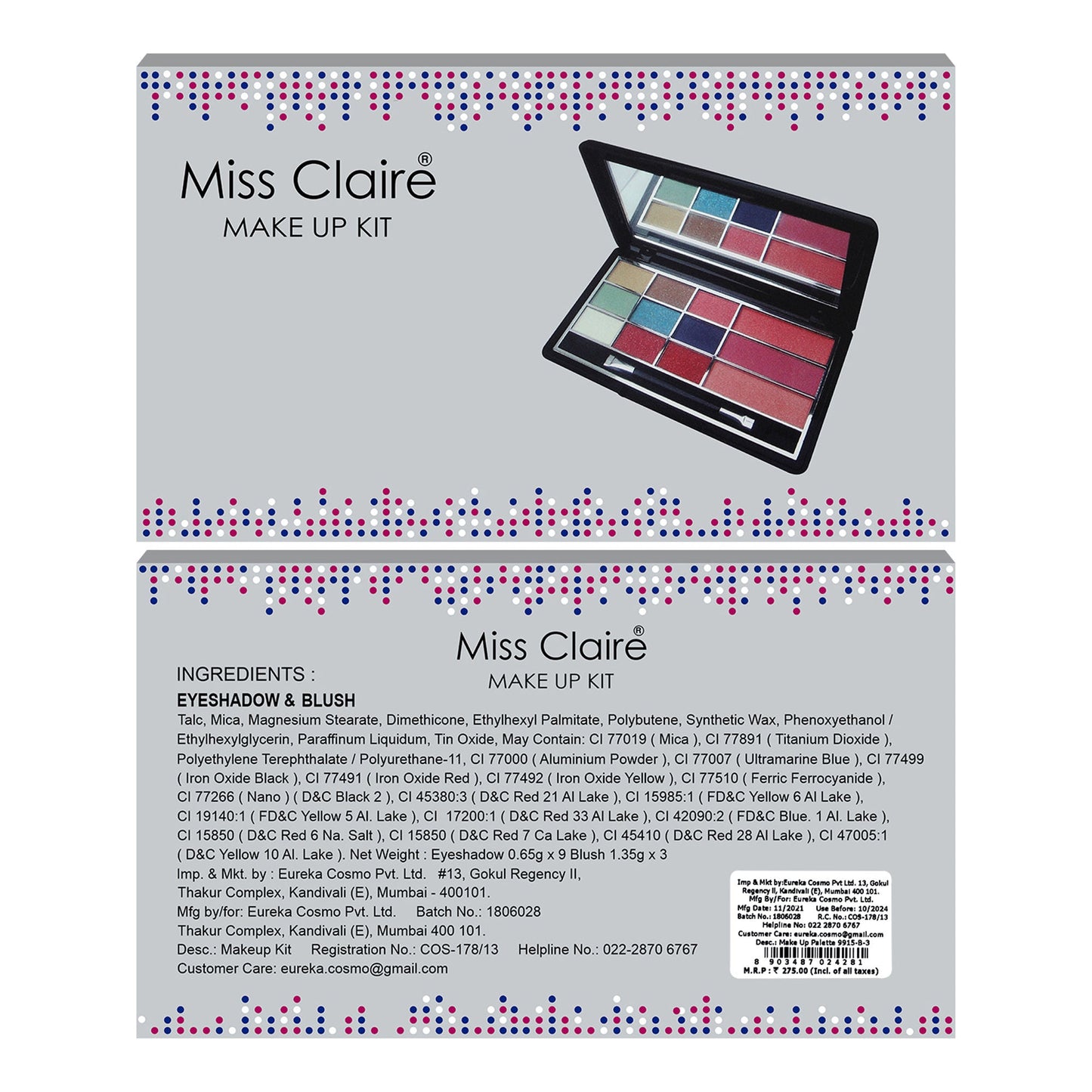 Miss Claire Make Up Palette - 9915 B-3