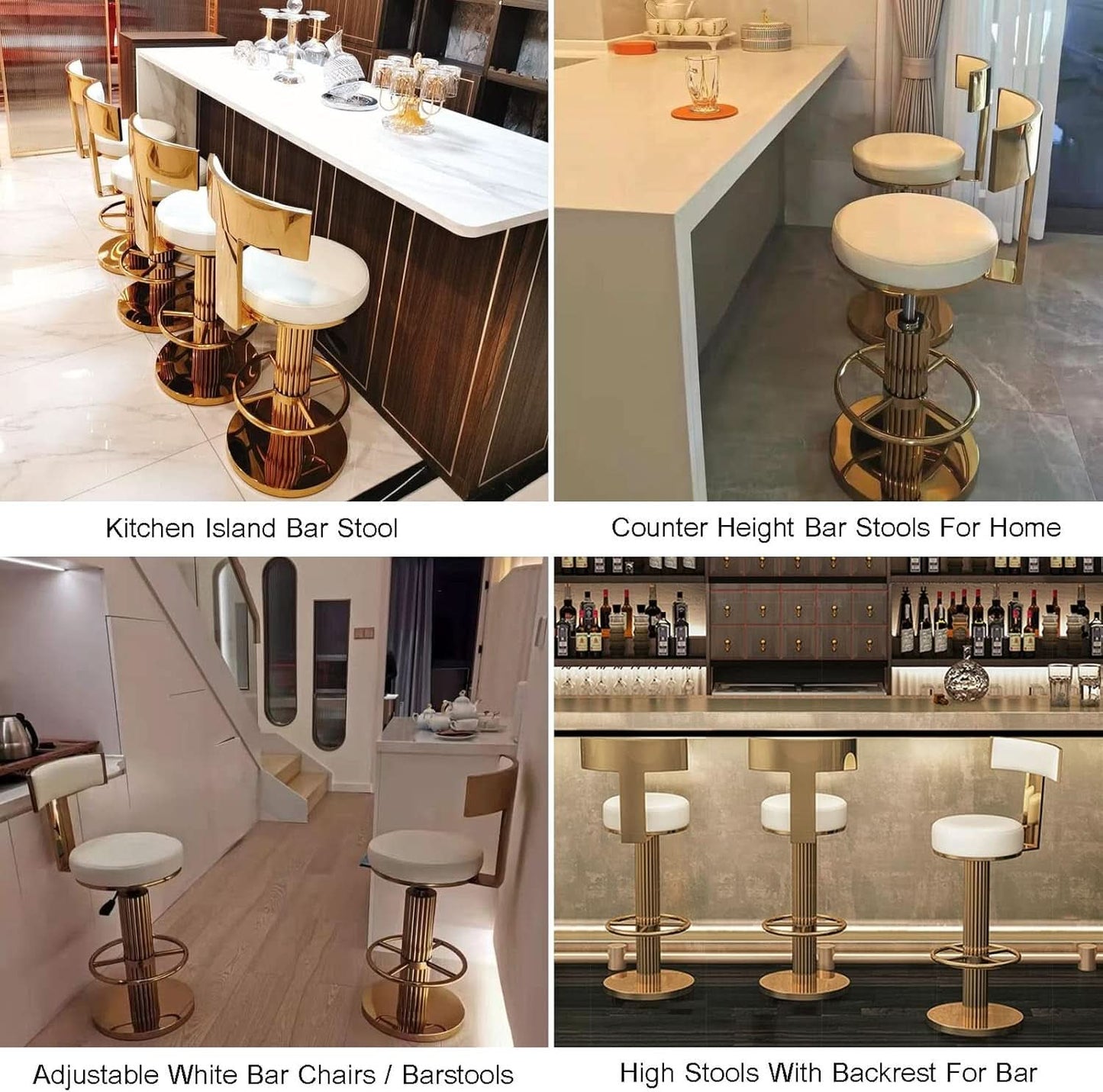 White Counter Height Bar Stools With Adjustable Height