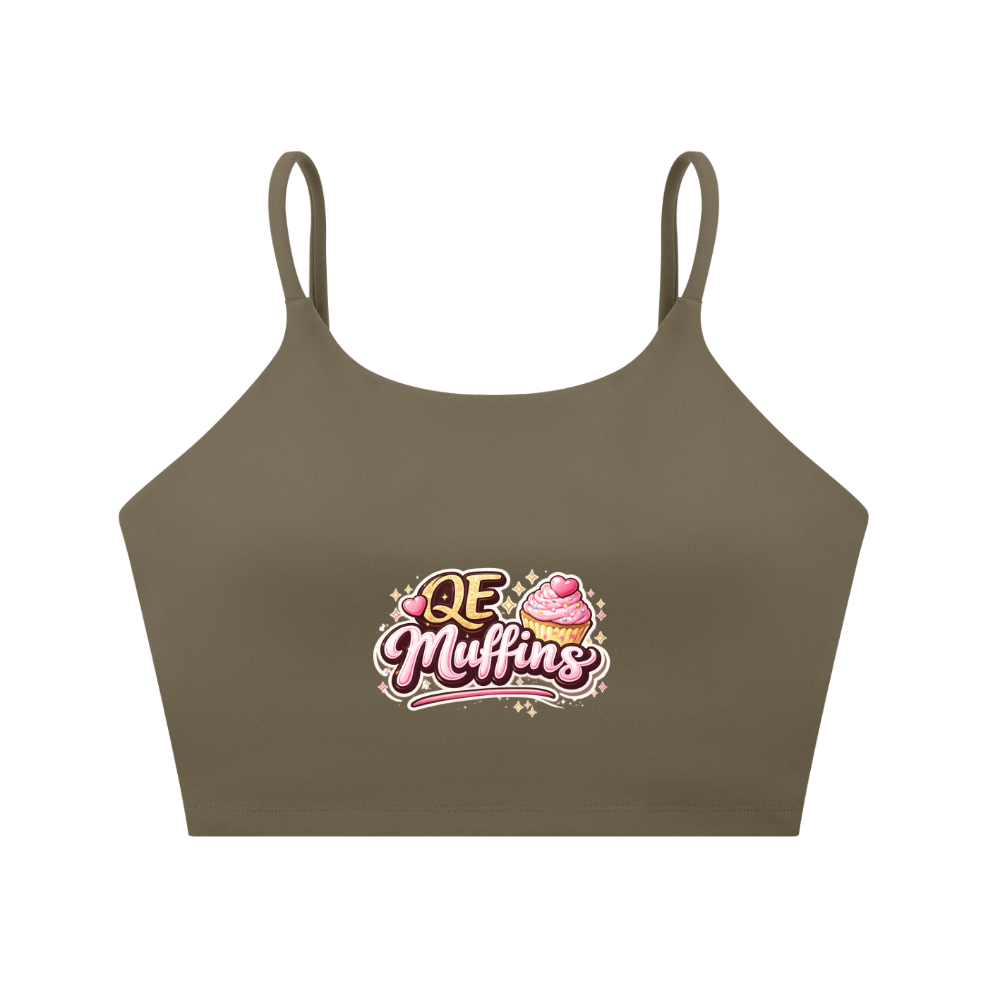QE Muffins Spaghetti Strap Yoga Sports Bra