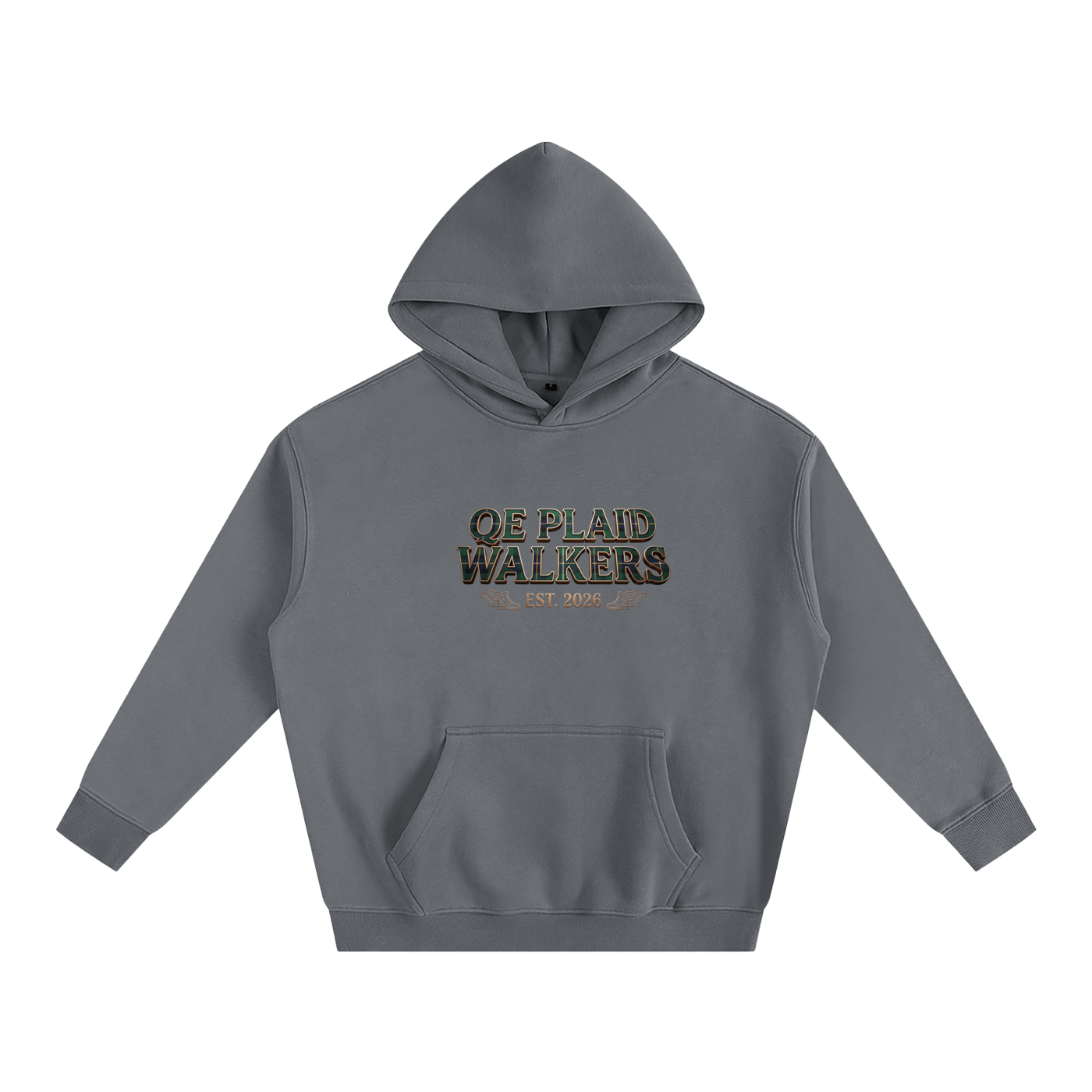 QE Plaid Walkers Oversize Fleeced Hoodie