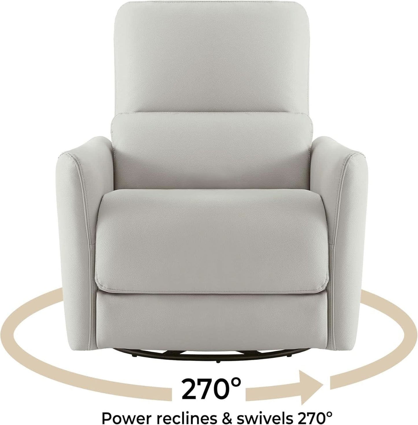 Cream Power Recliner Chair With USB Charging Lumbar Support