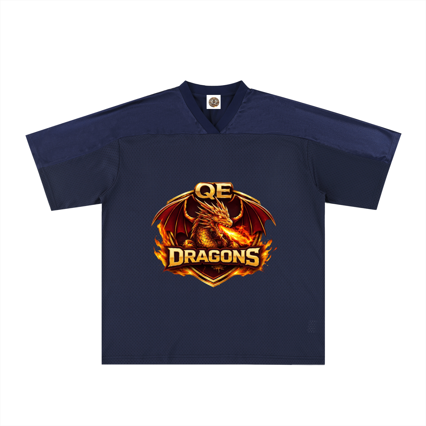 QE Dragons Oversized Mesh V-Neck Soccer Jersey