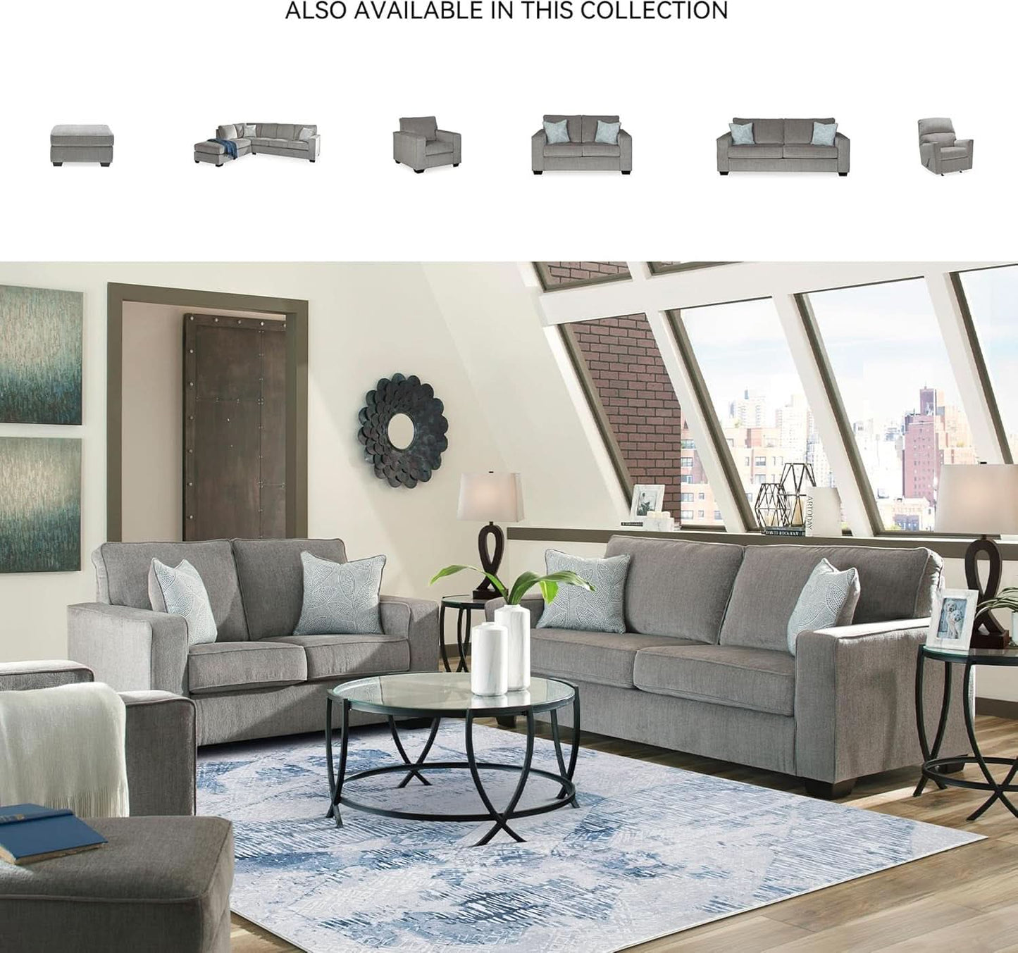 Queen Sofa Sleeper Light Gray Chenille Upholstered