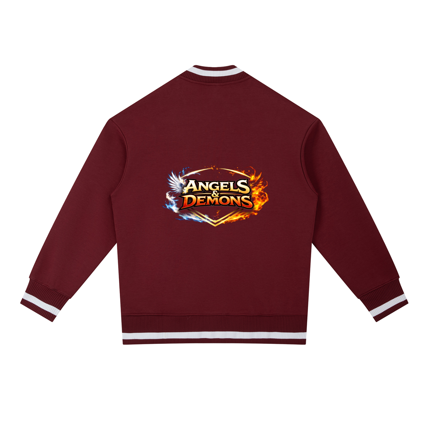 QE Angels & Demons Contrast Piping Zip Bomber Jacket